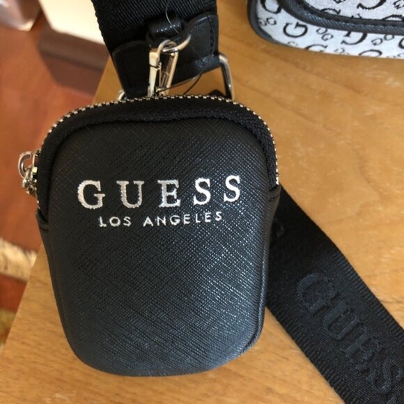 NWT GUESS Long Strap/Crossbody Handbag Logo Print Small/Medium Size - Picture 6 of 15